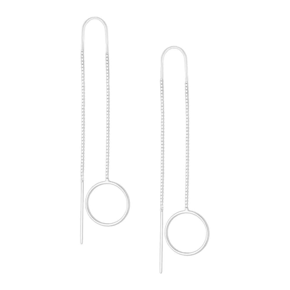 Srebrne kolczyki kółka geometryczna biżuteria