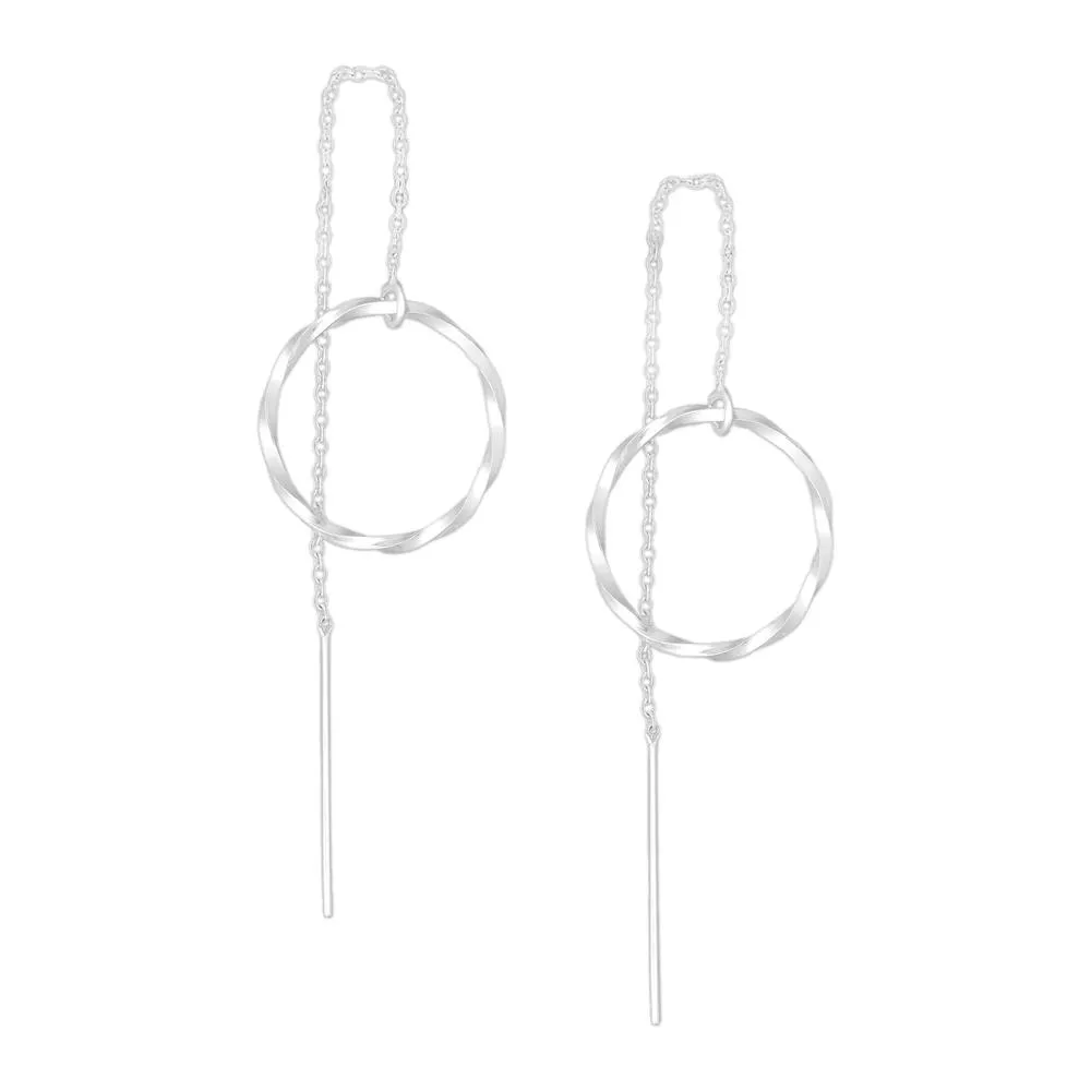 Srebrne kolczyki kółka geometryczna biżuteria