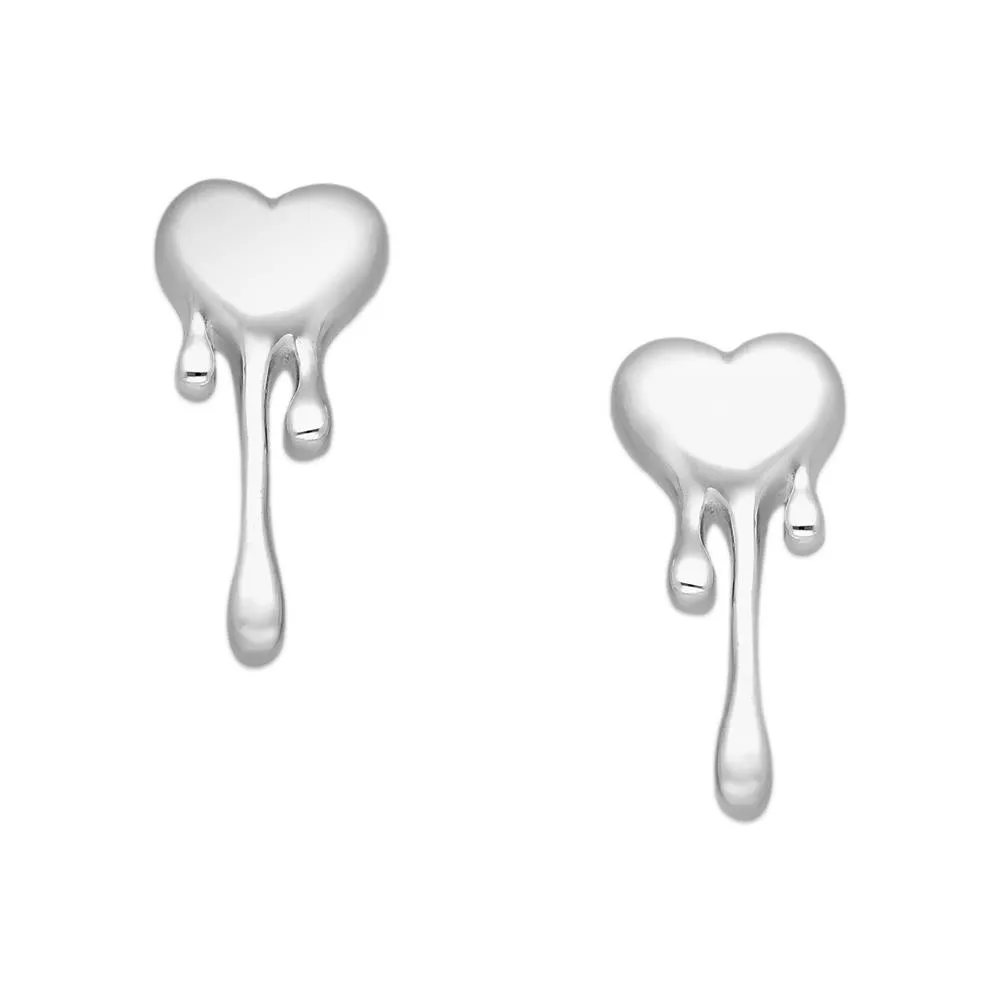 Srebrne kolczyki serca