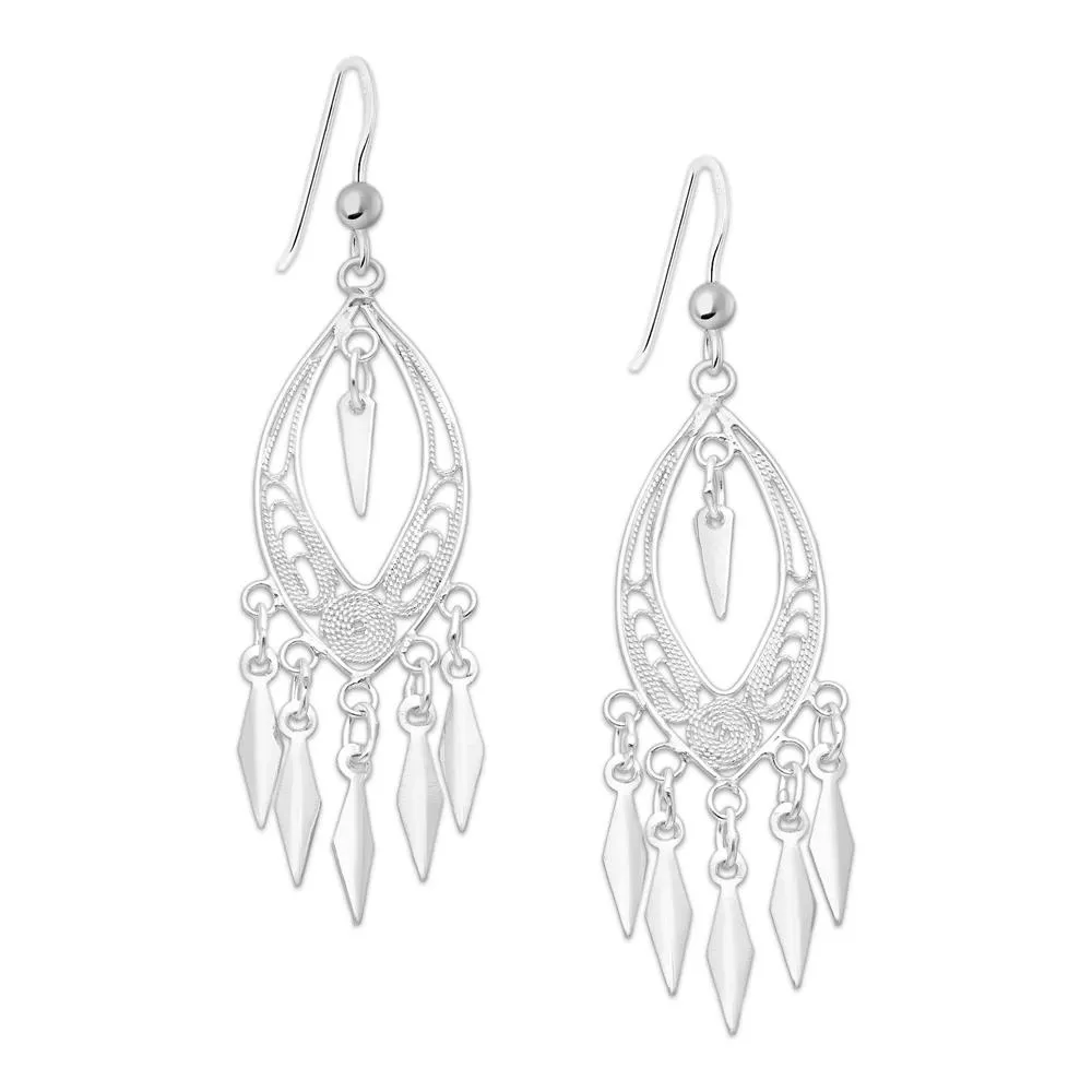 Srebrne kolczyki łapacz snów