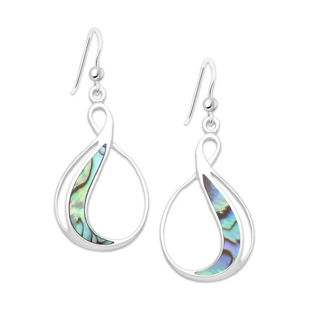 Długie srebrne kolczyki z muszlą Abalon