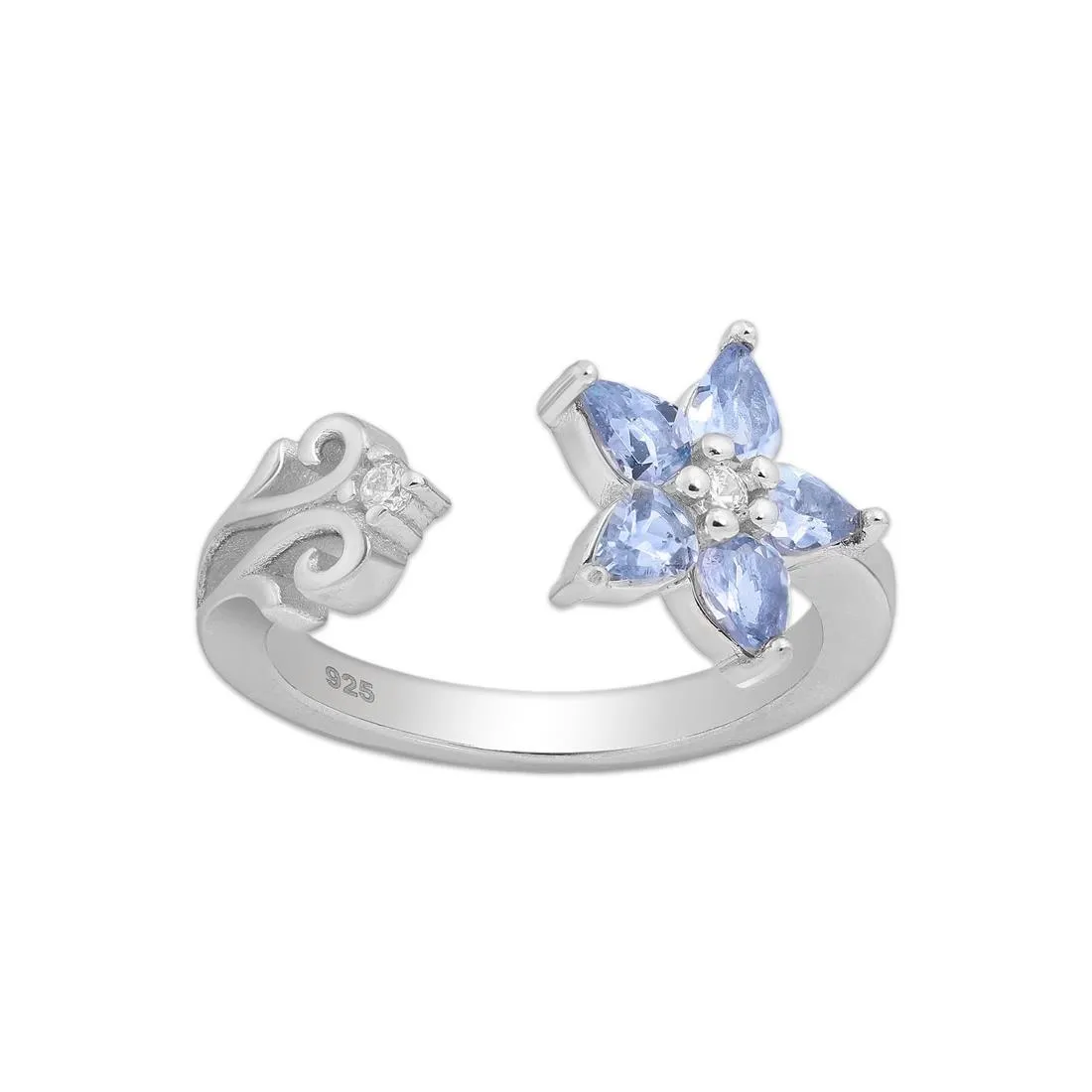 Srebrny pierścionek z tanzanitem - Europa 17, US 8