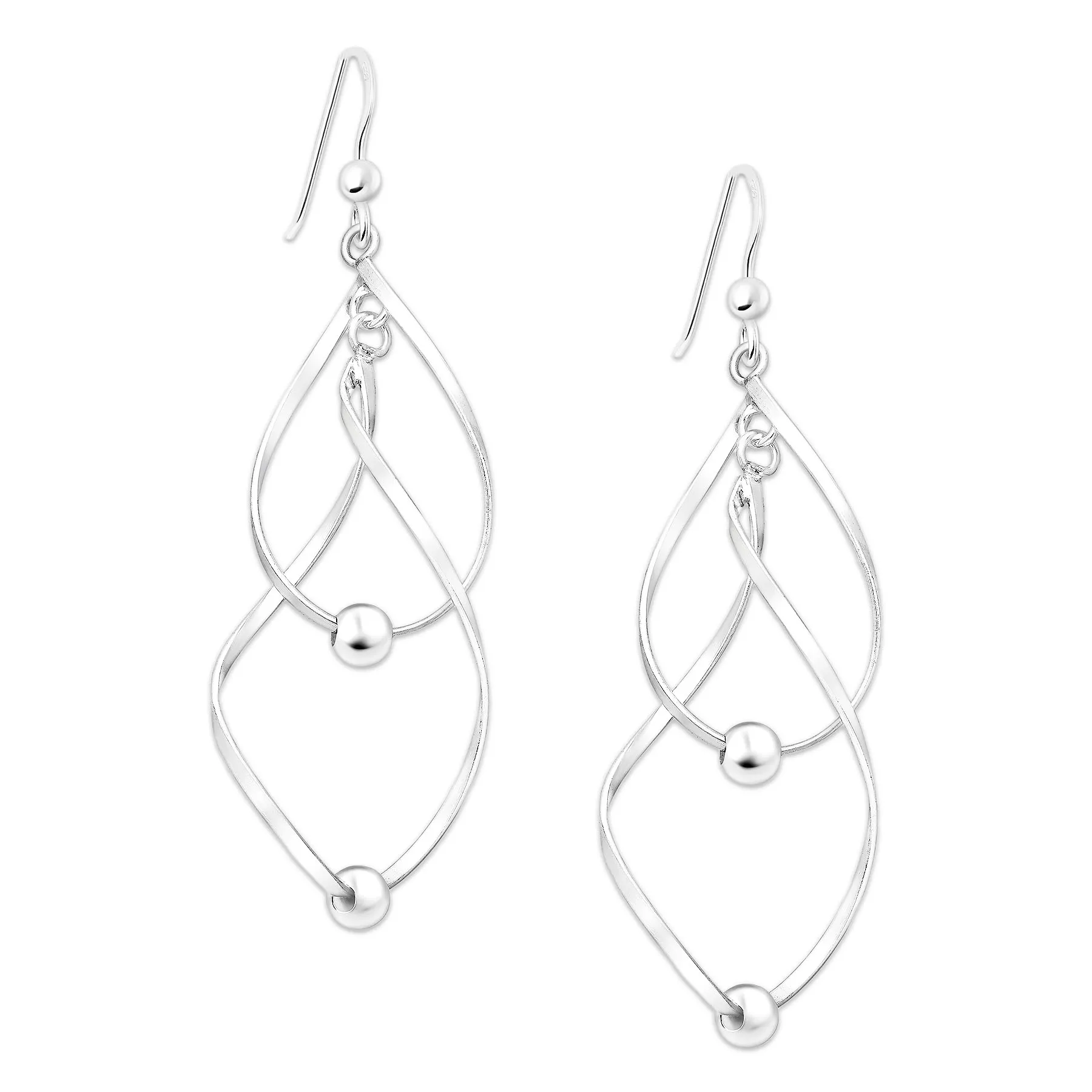 Długie srebrne kolczyki