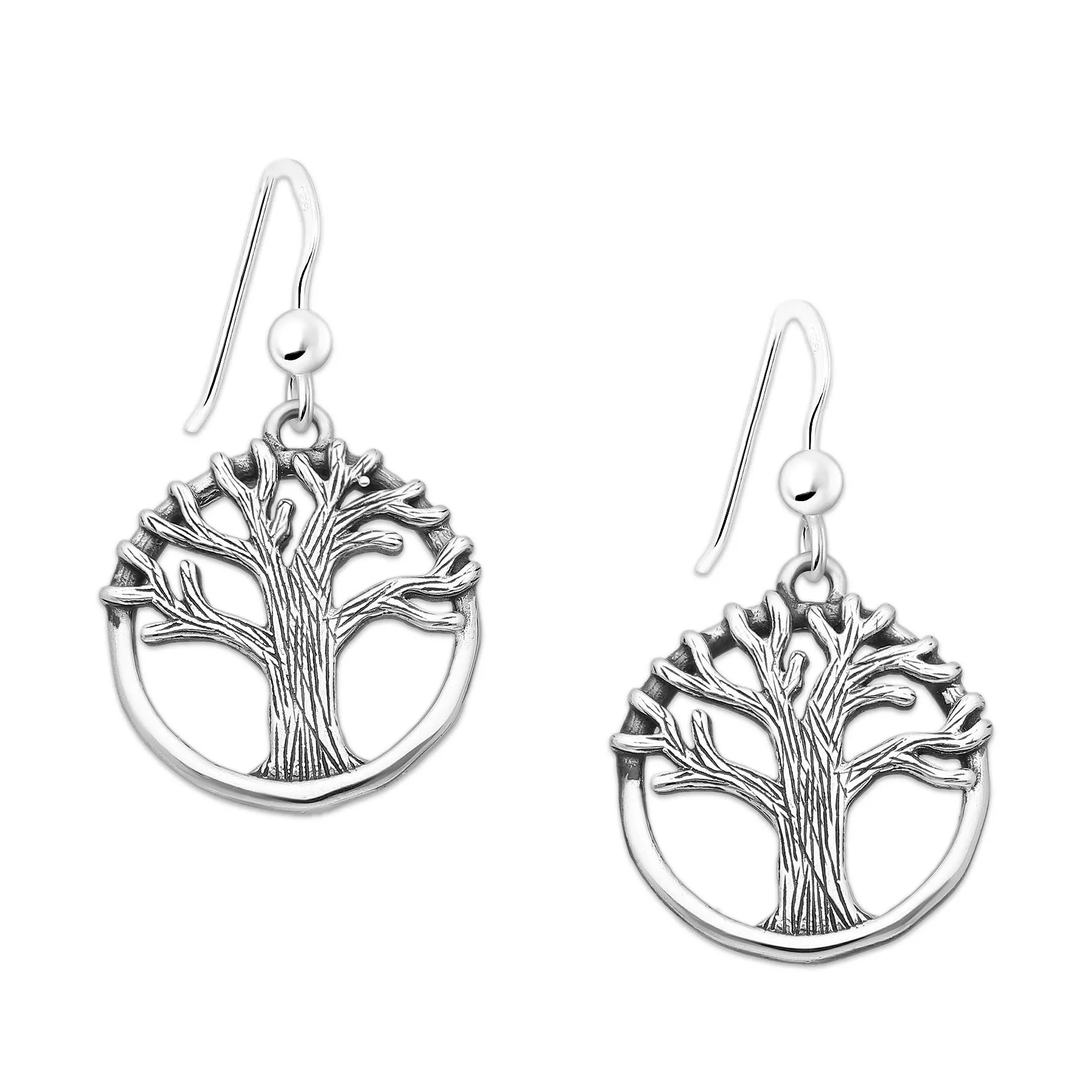 Srebrne kolczyki drzewo życia