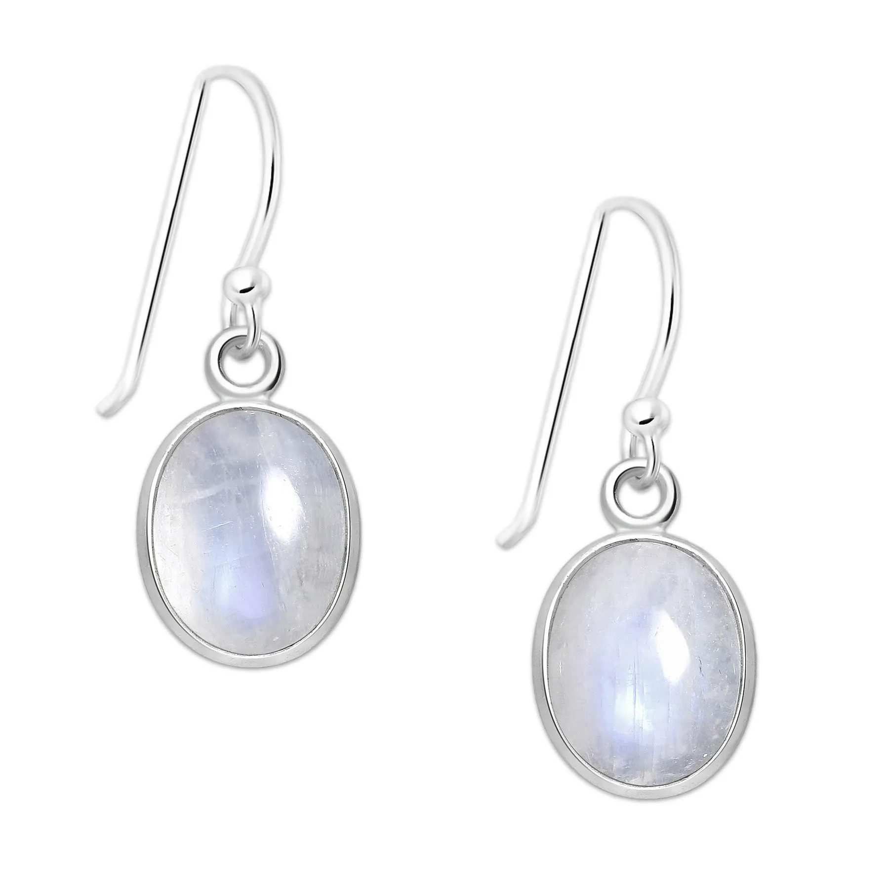 Srebrne kolczyki z kamieniem księżycowym