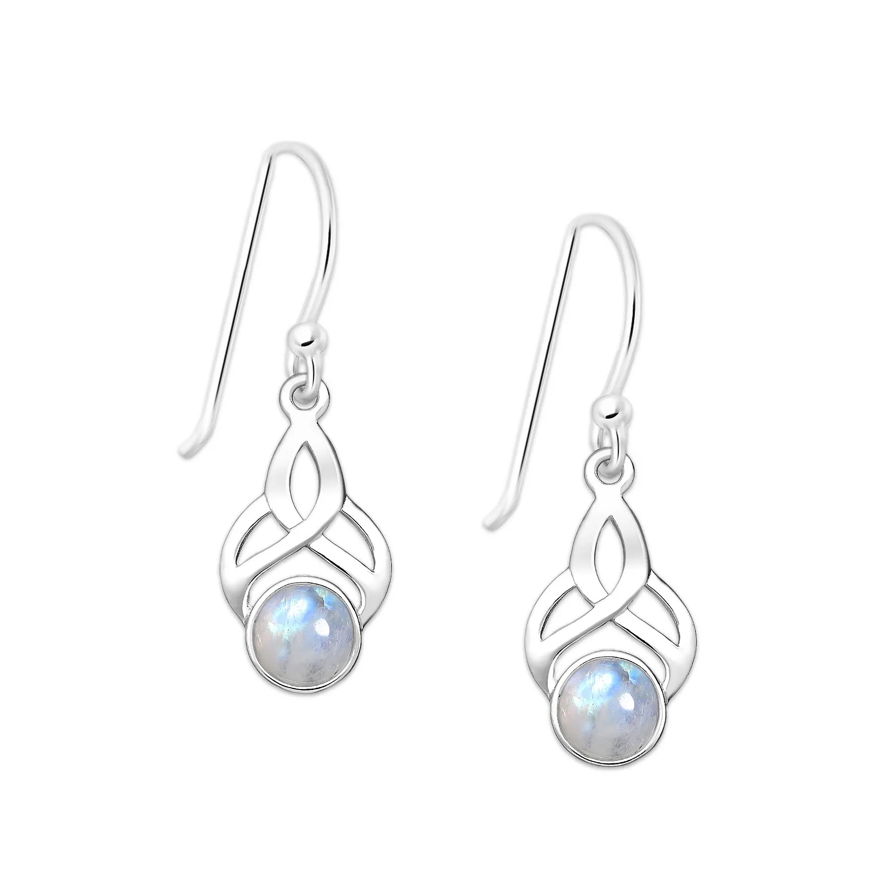 Srebrne kolczyki z kamieniem księżycowym