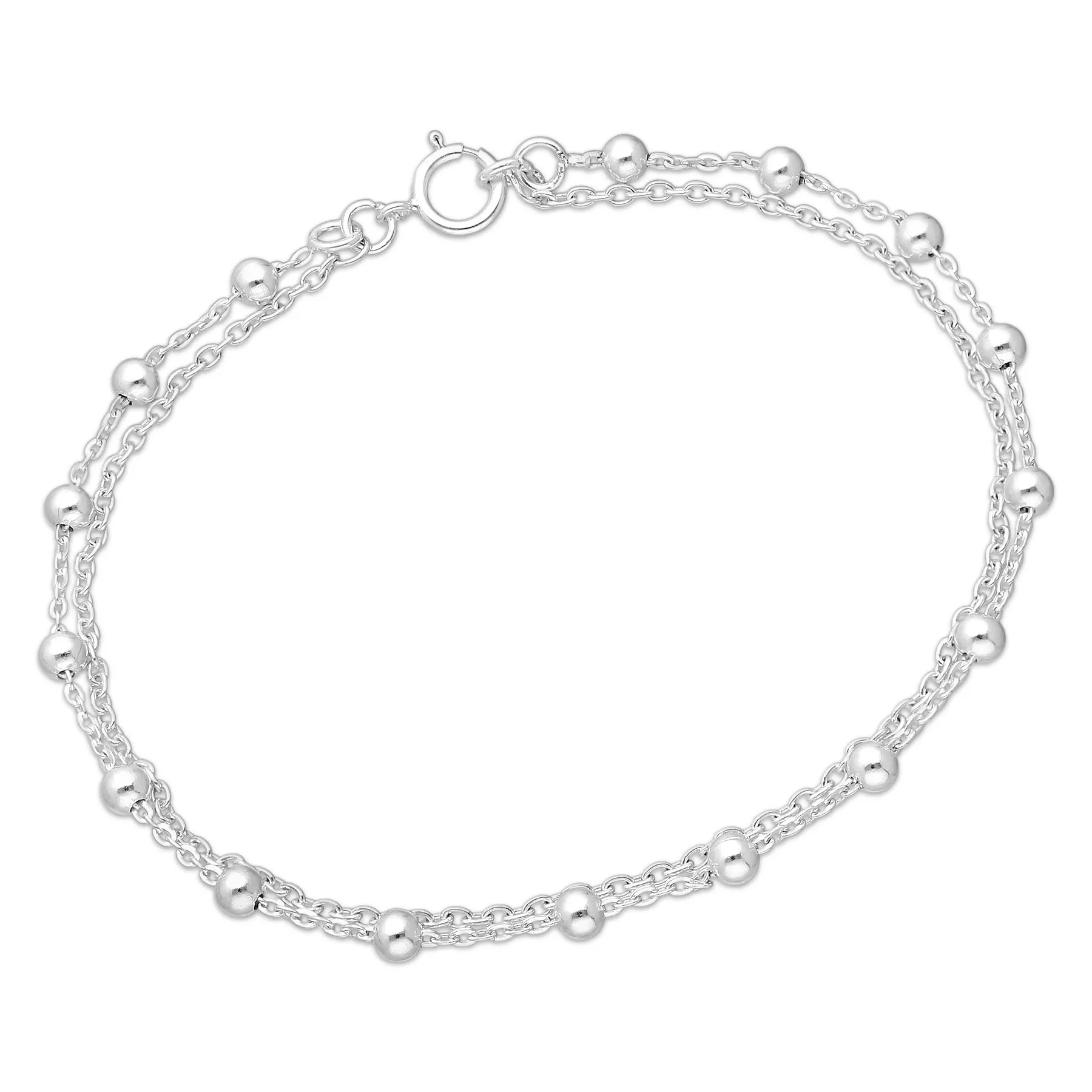 Srebrna bransoletka z koralikami