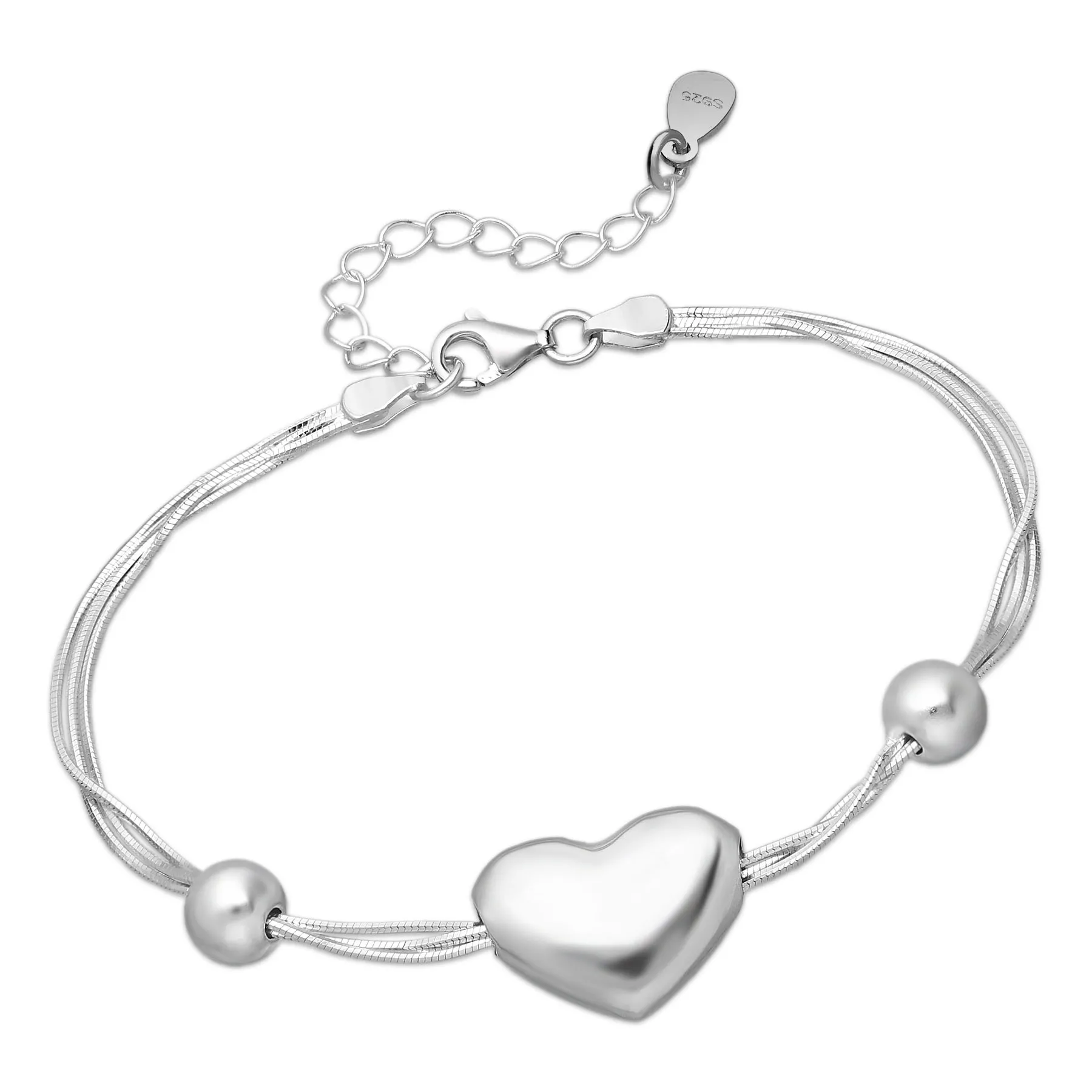 Srebrna bransoletka z sercem