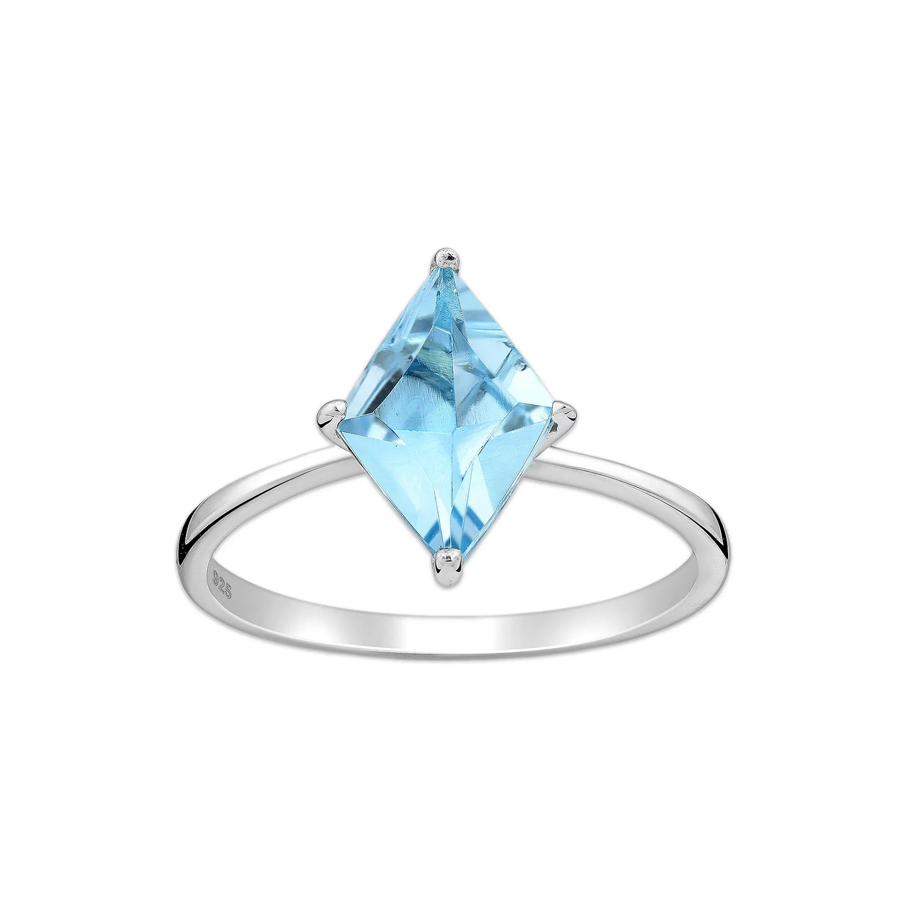 Srebrny pierścionek z topazem blue sky - Europa 17, US 8