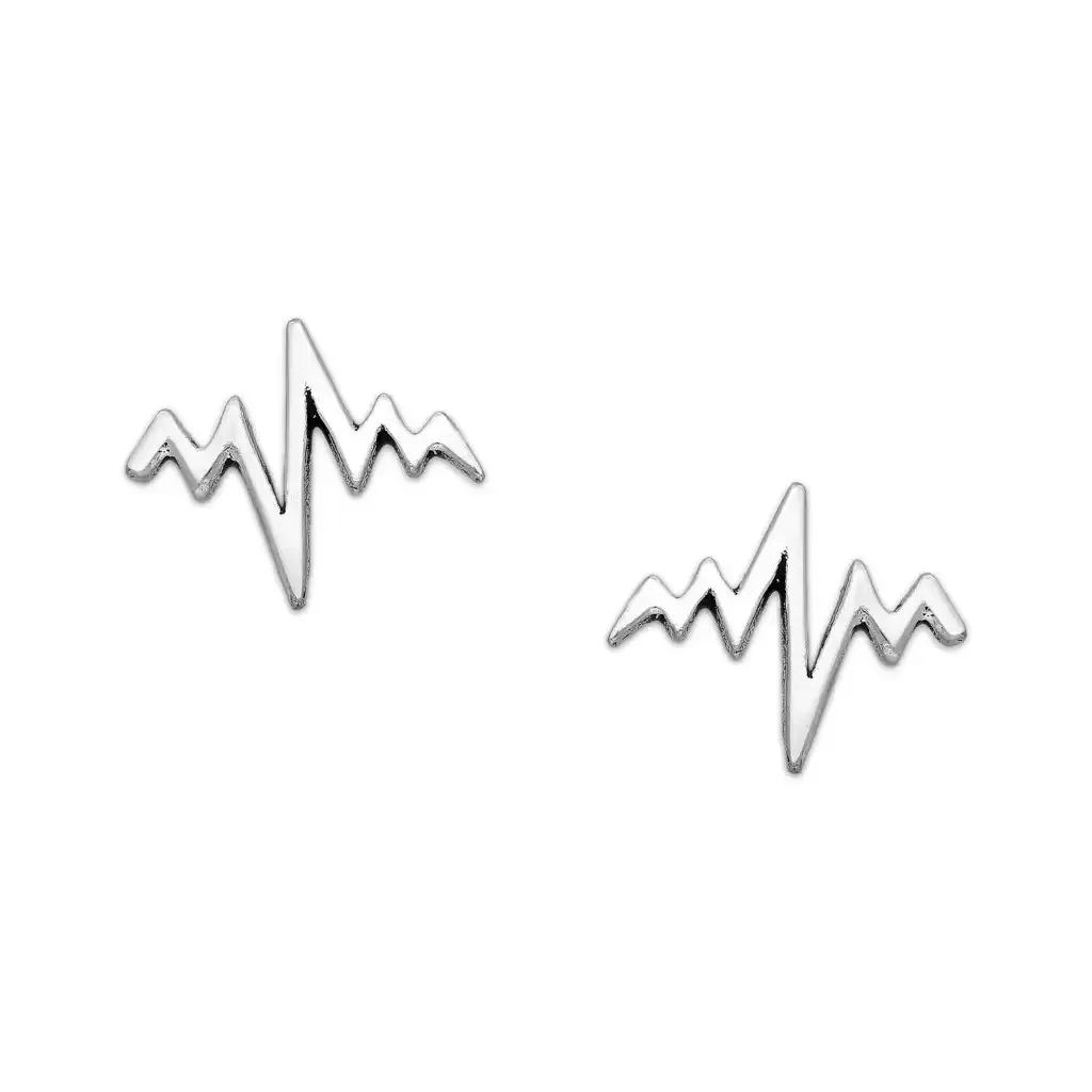 Srebrne kolczyki kształt bicie serca