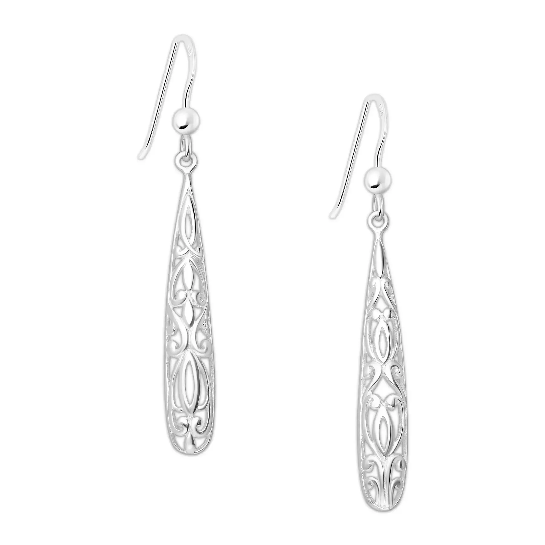 Ażurowe srebrne kolczyki