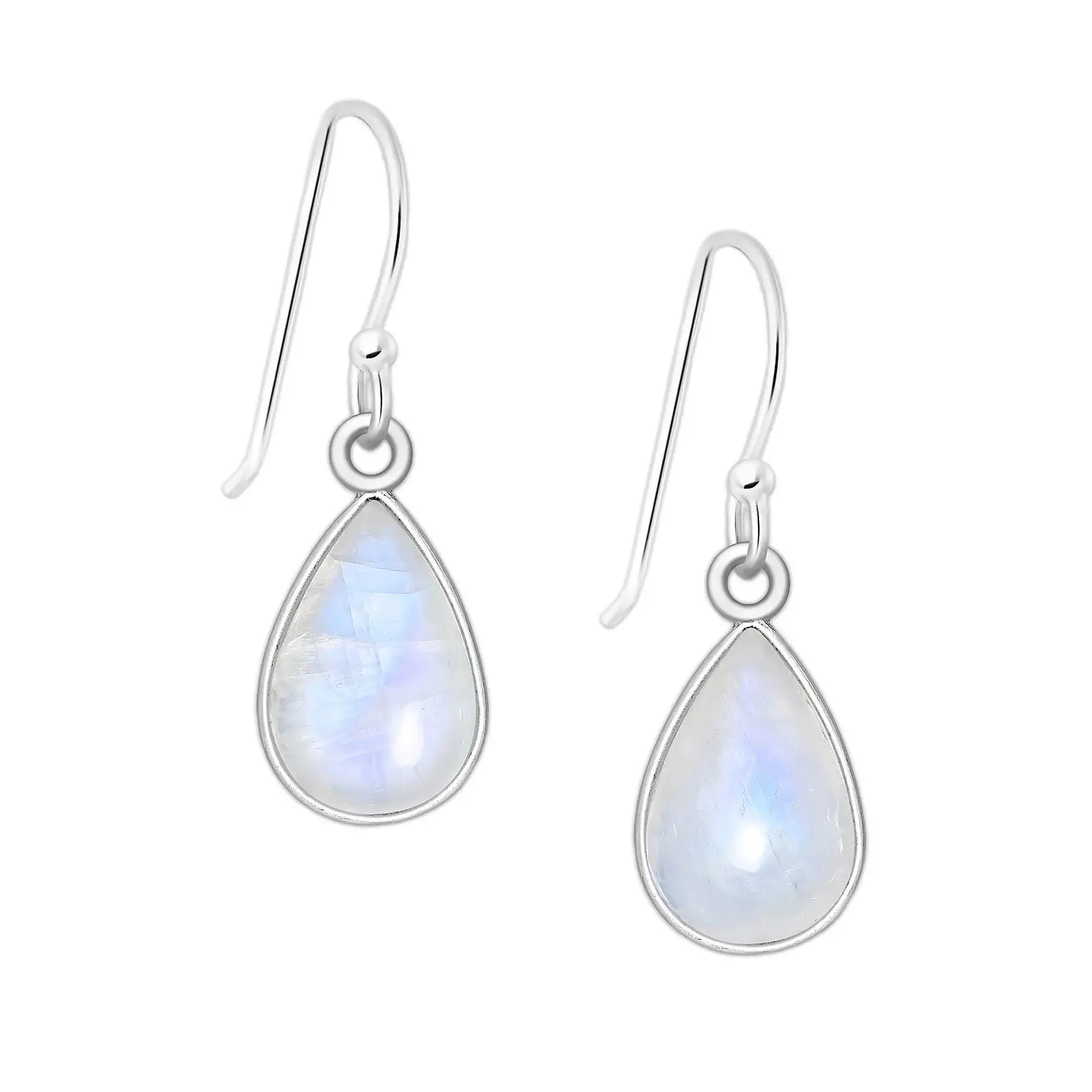 Srebrne kolczyki z kamieniem księżycowym