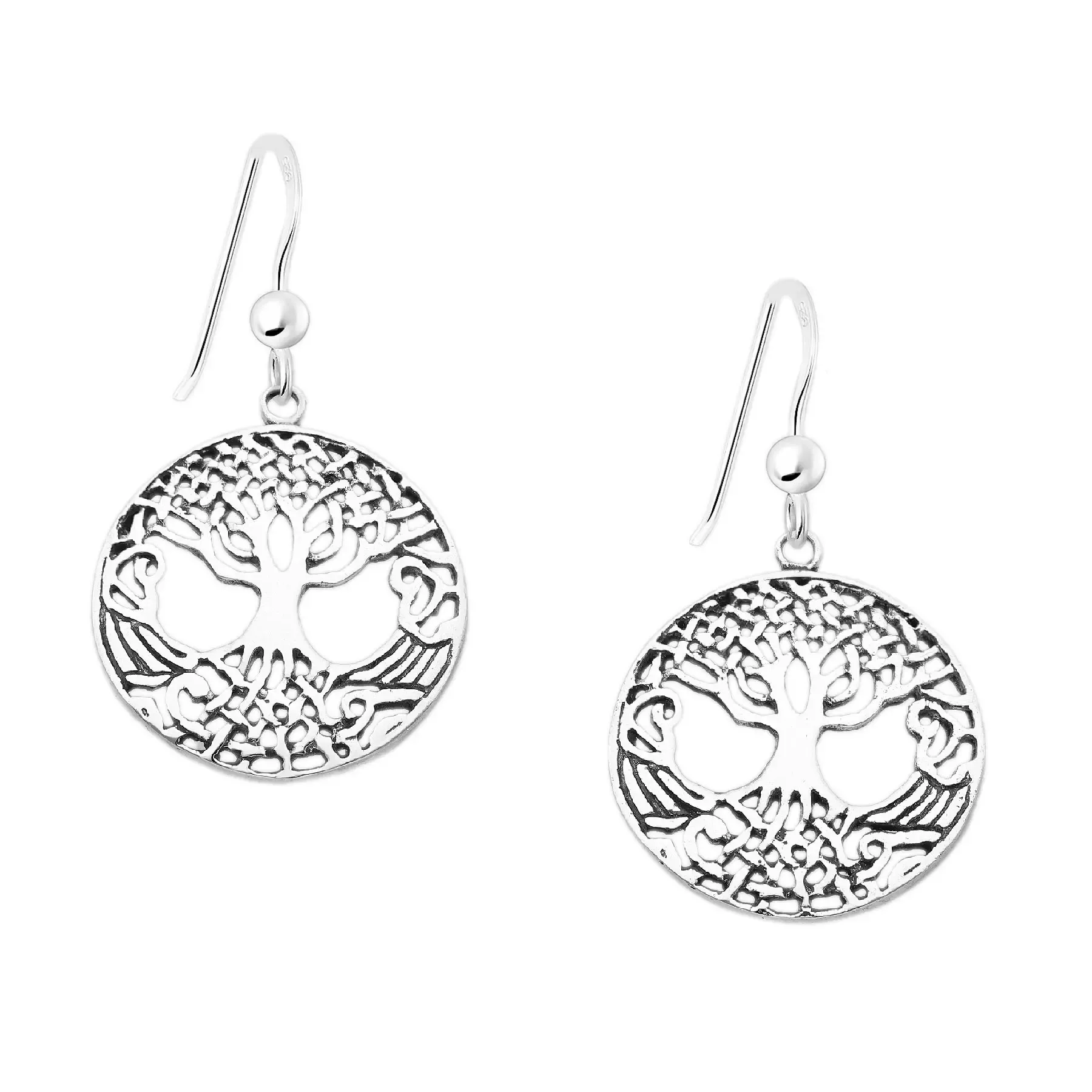 Srebrne kolczyki drzewo życia