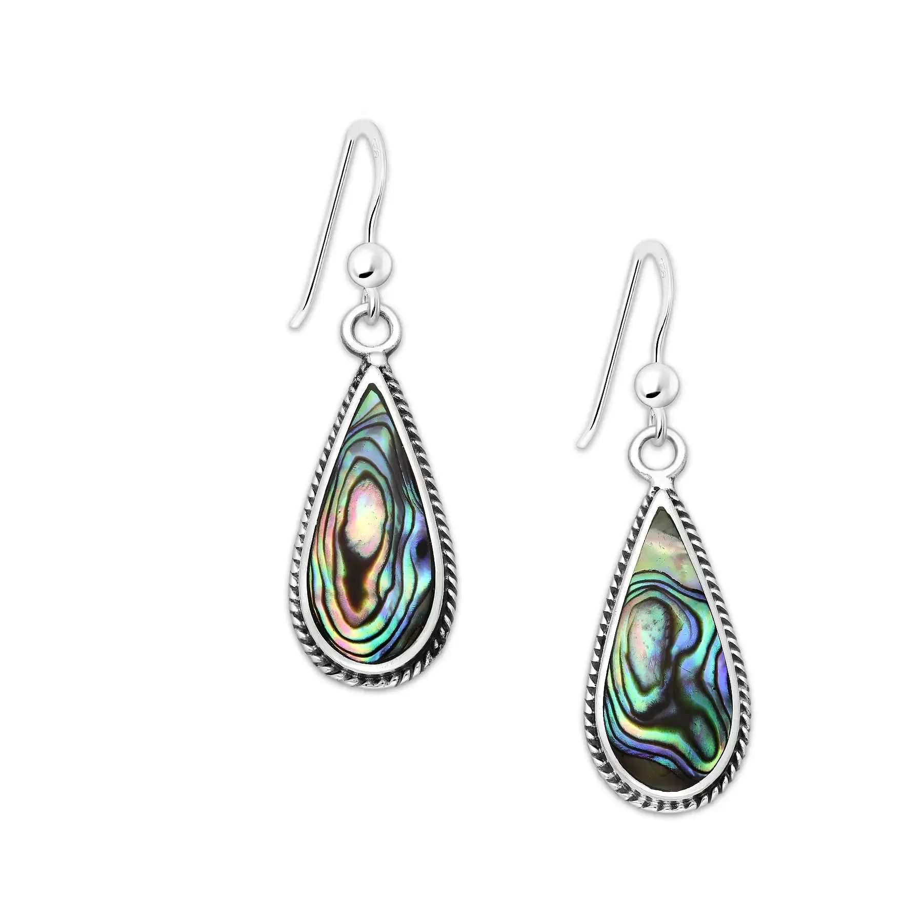 Srebrne kolczyki z muszlą Abalon