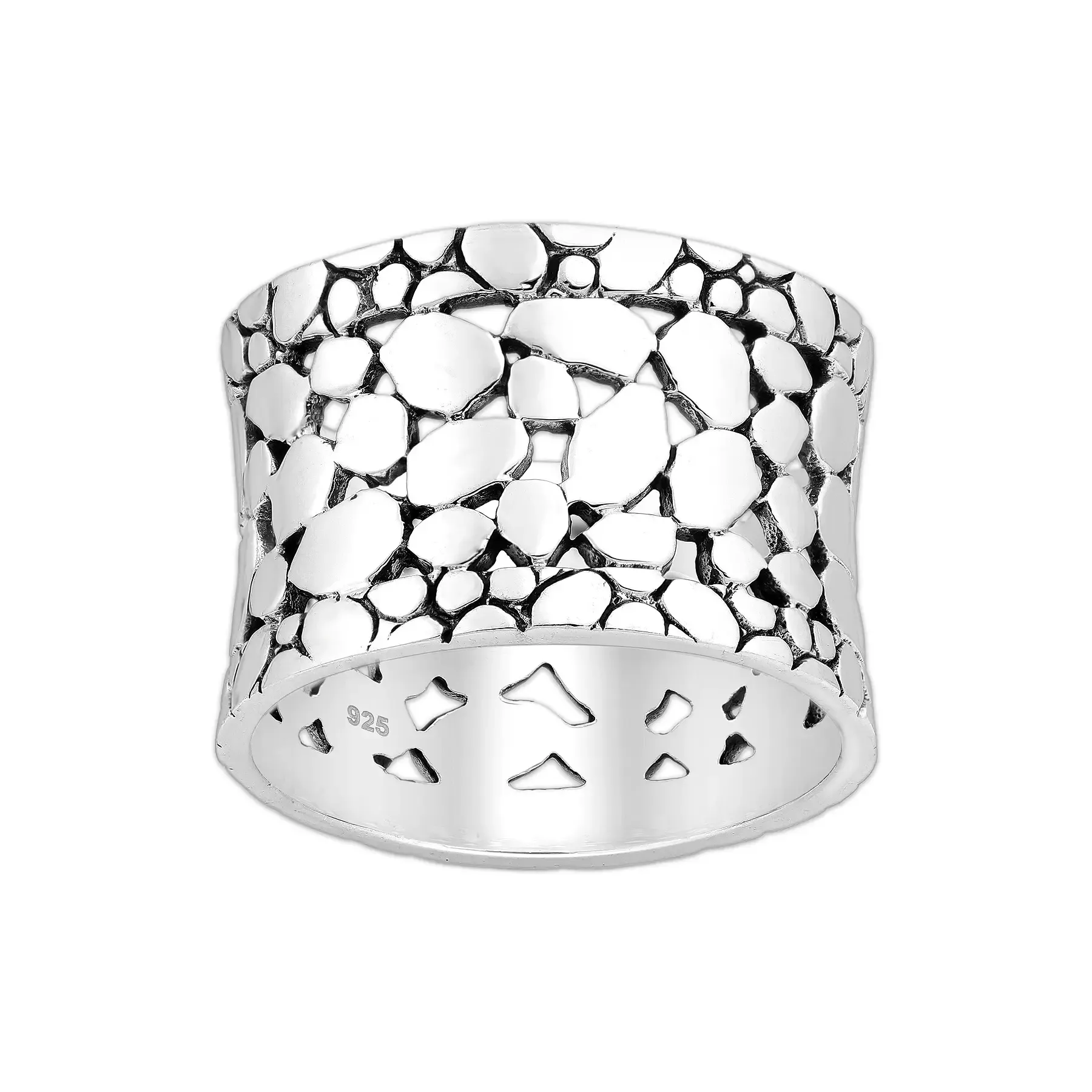 Szeroka srebrna obrączka - Europa 17, US 8