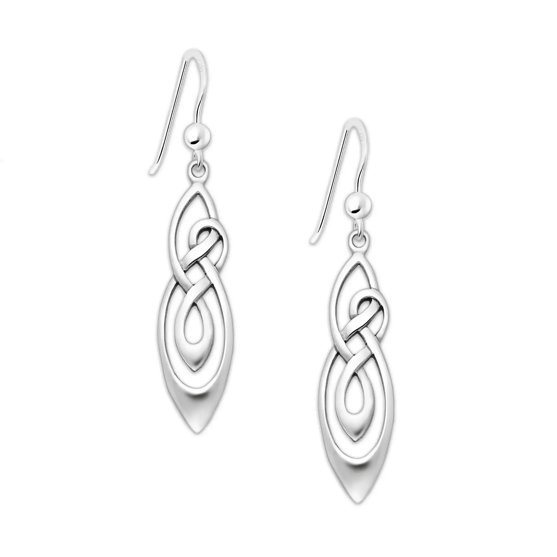 Srebrne kolczyki z celtyckim symbolem nieskończoności