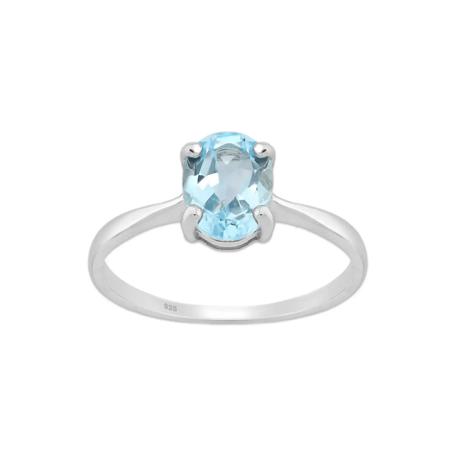 Srebrny pierścionek z topazem blue sky - Europa 11, US 6