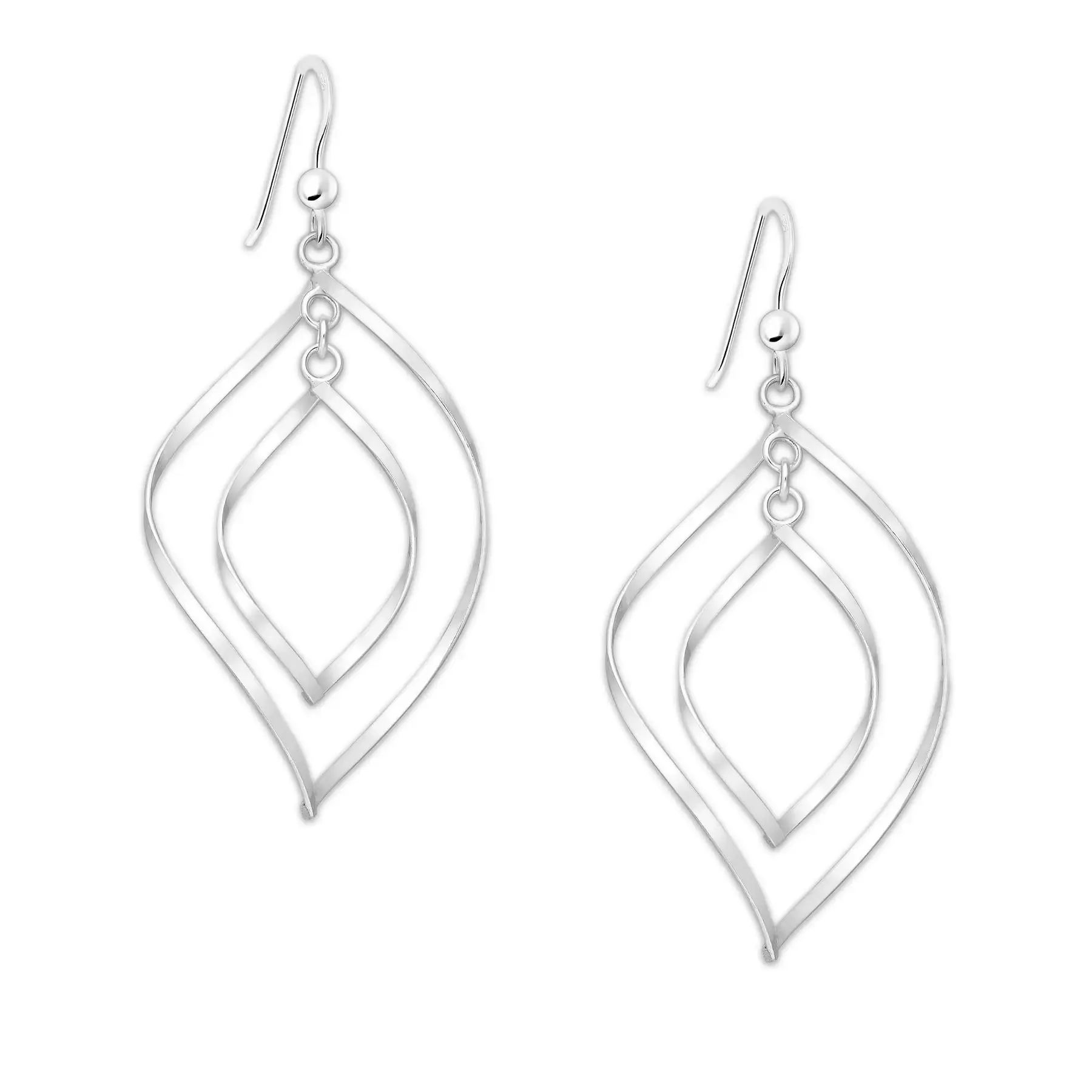 Długie srebrne kolczyki łezki