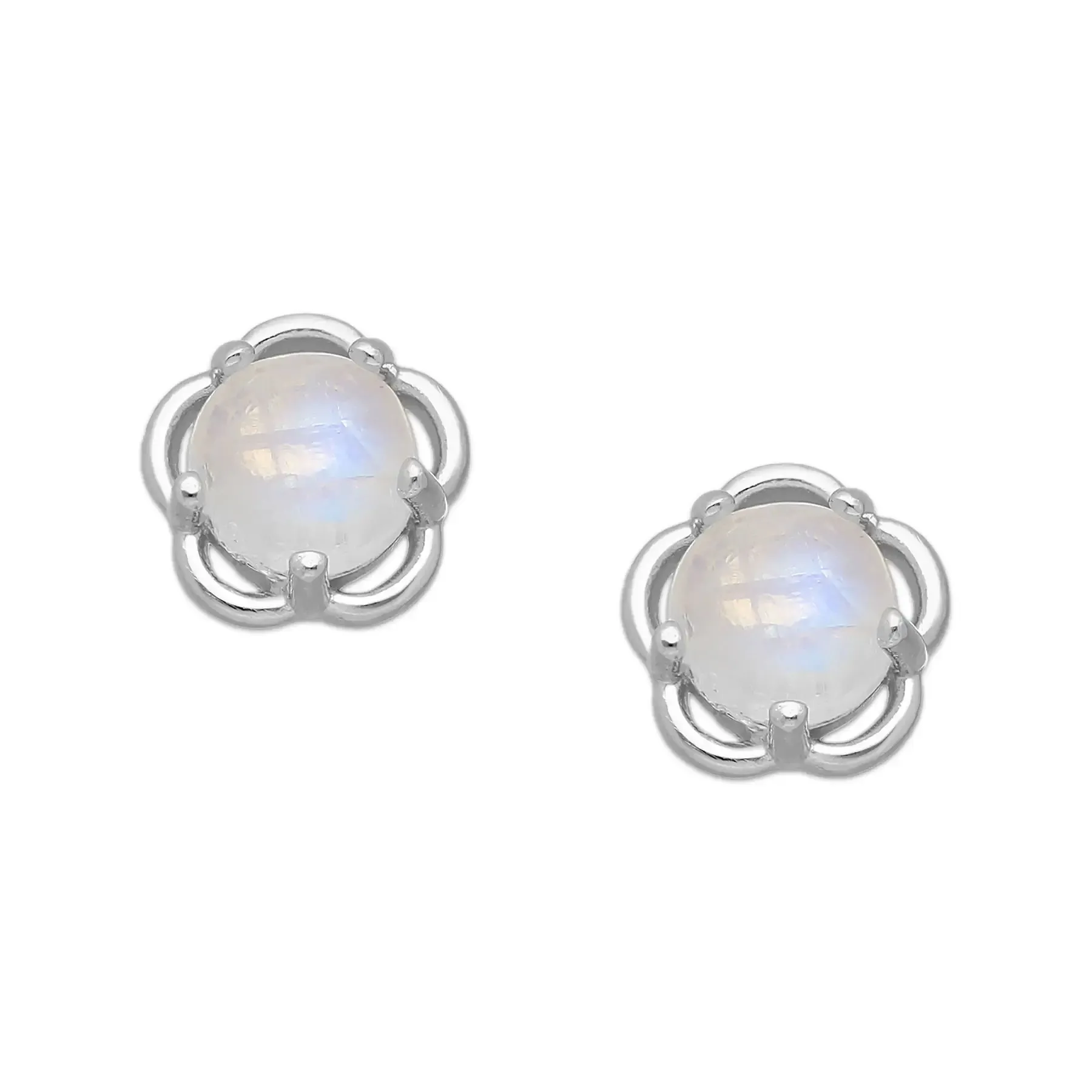 Srebrne kolczyki z kamieniem księżycowym