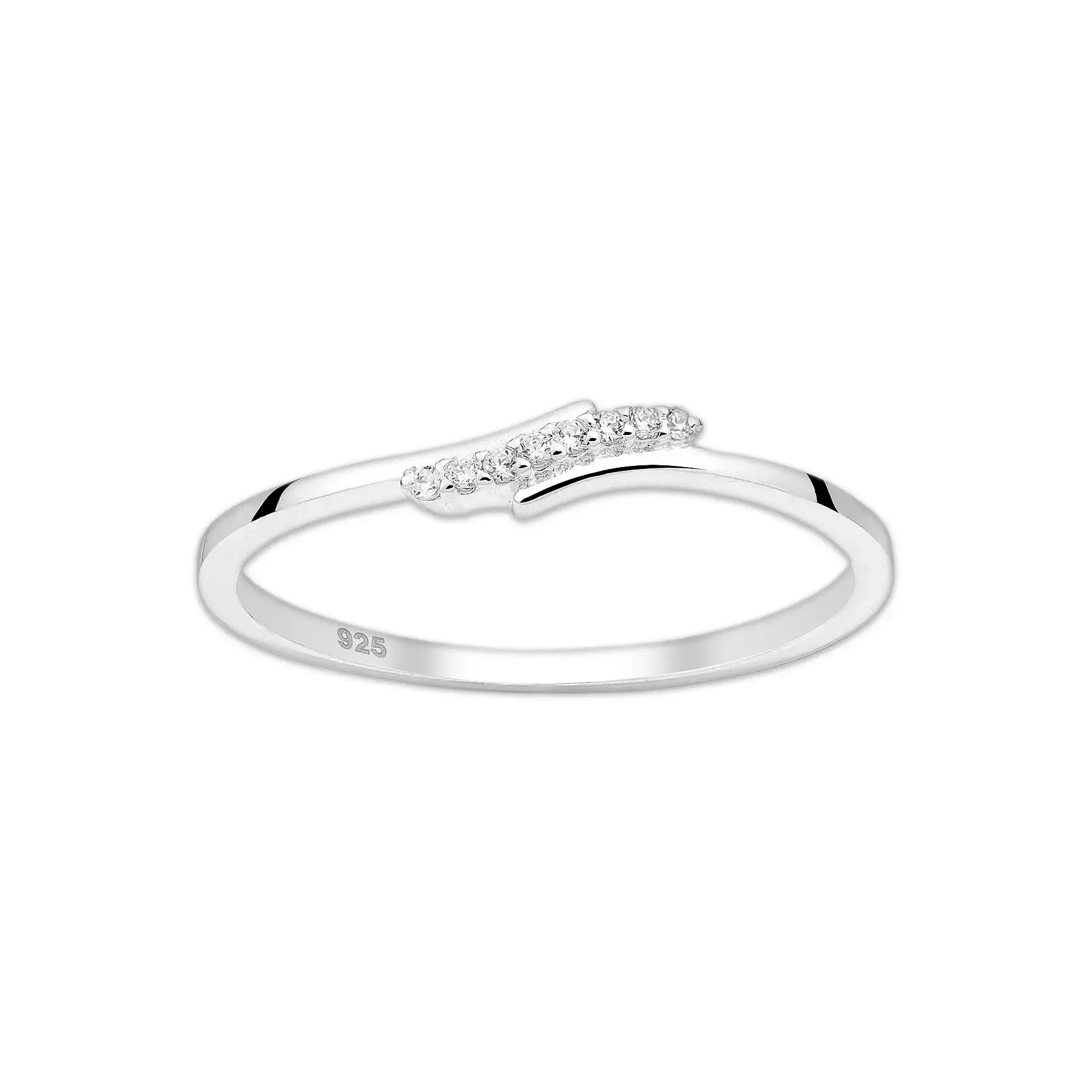 Srebrny pierścionek z cyrkoniami - Europa 16; US 7