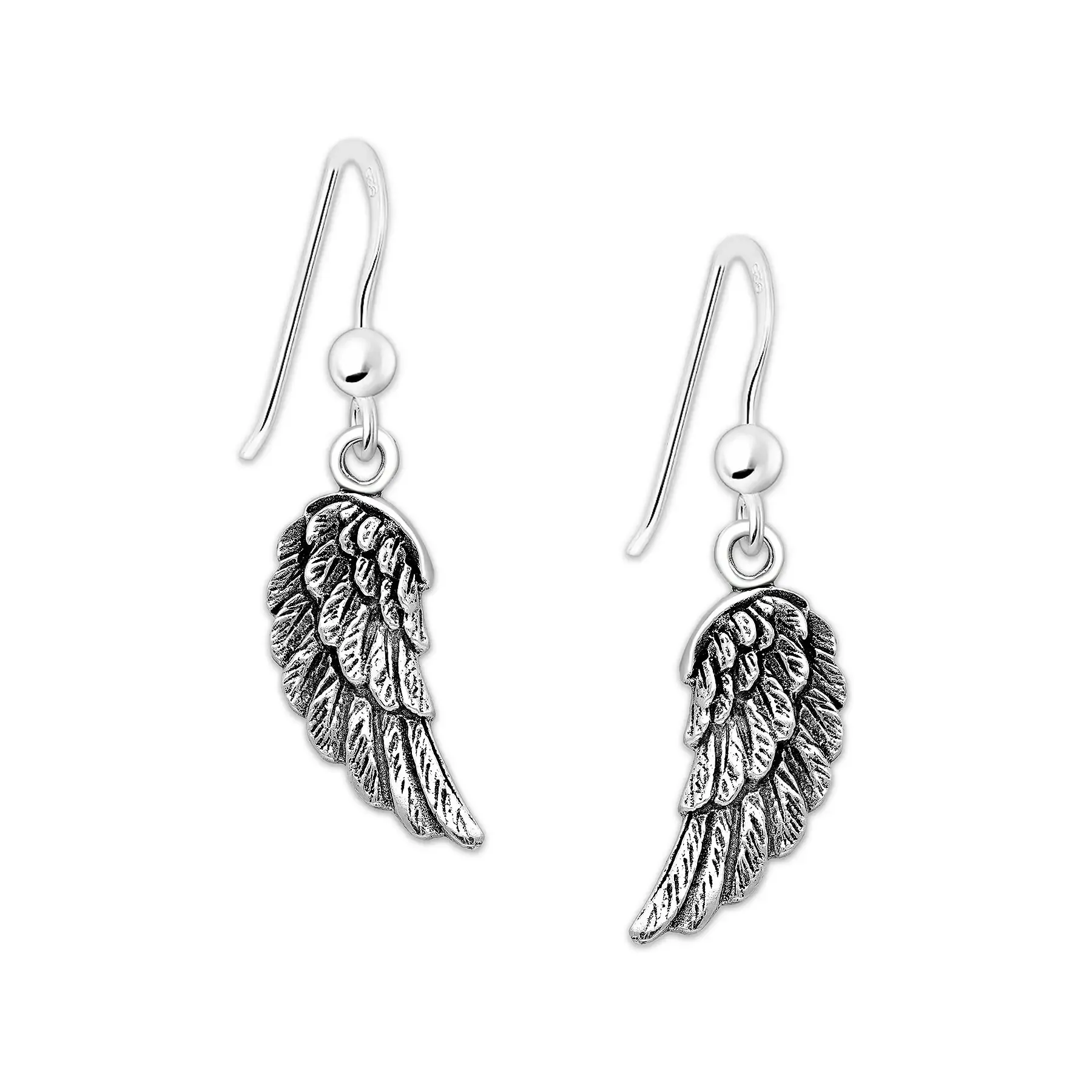 Srebrne kolczyki skrzydła anioła
