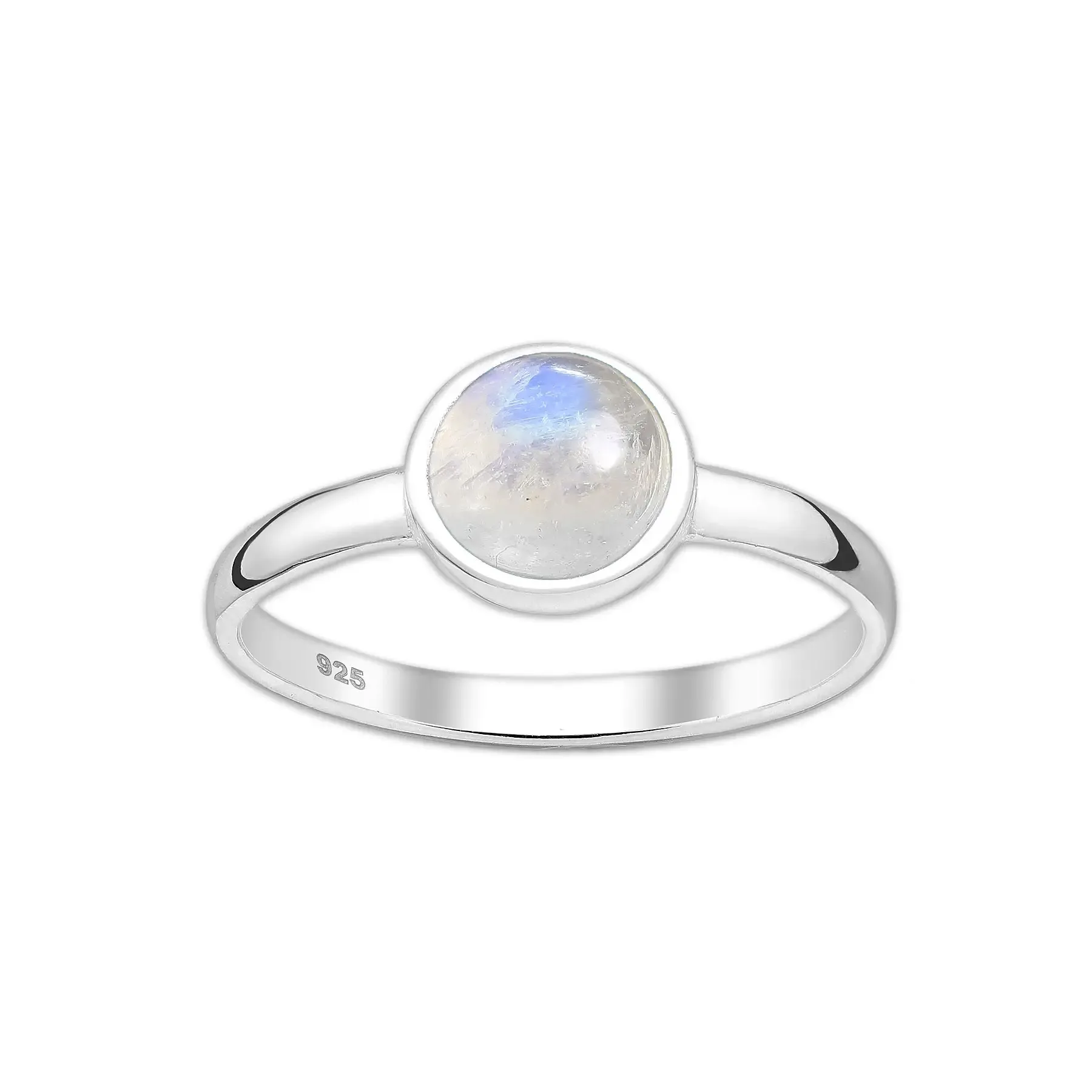 Srebrny pierścionek z Kamieniem Księżycowym - Europa 14; US 7