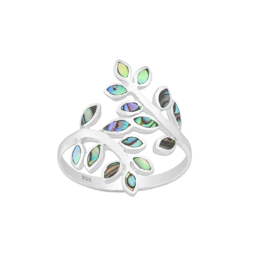 Srebrny pierścionek z muszlą Abalon - Europa 13; US 6