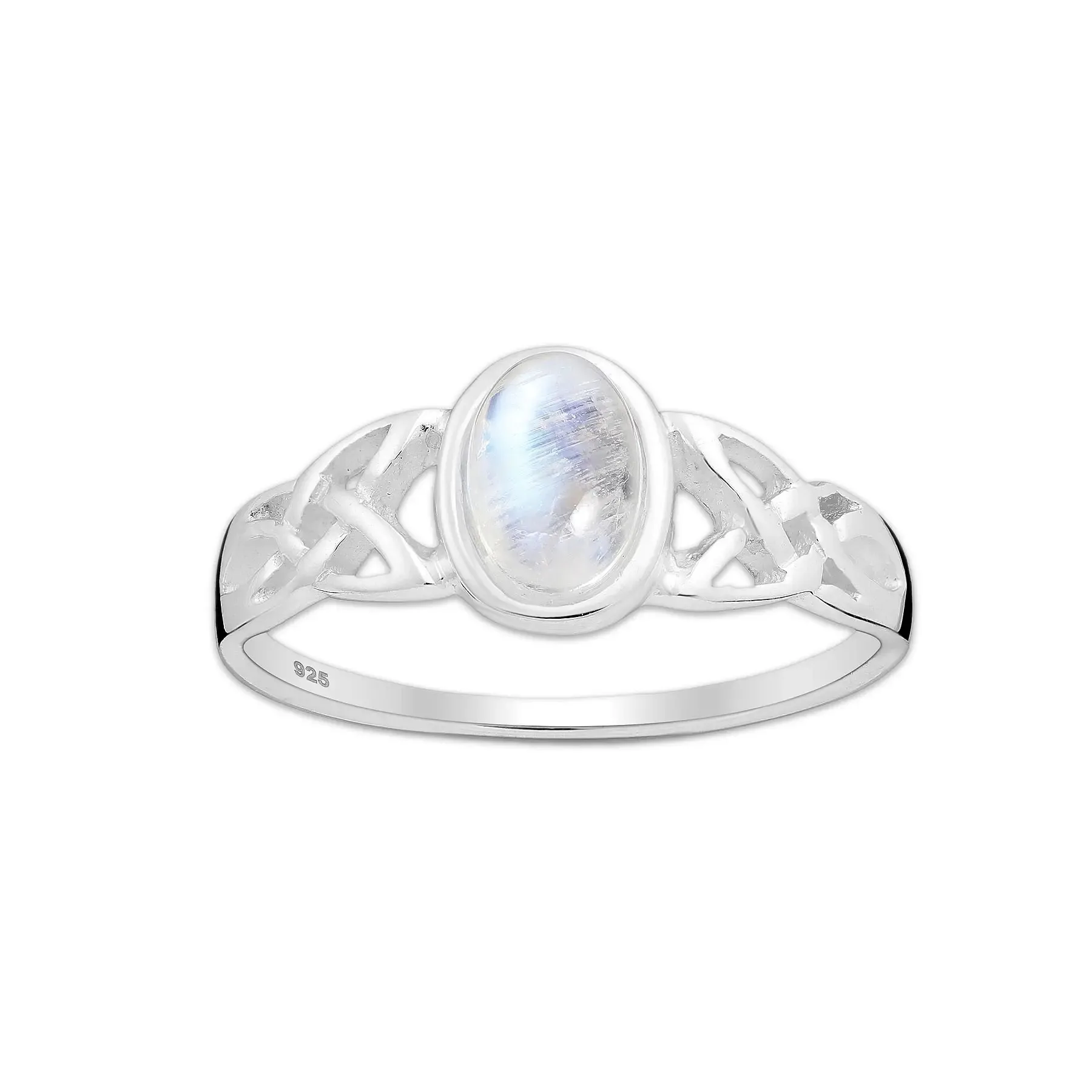 Srebrny pierścionek z Kamieniem Księżycowym - Europa 11, US 6