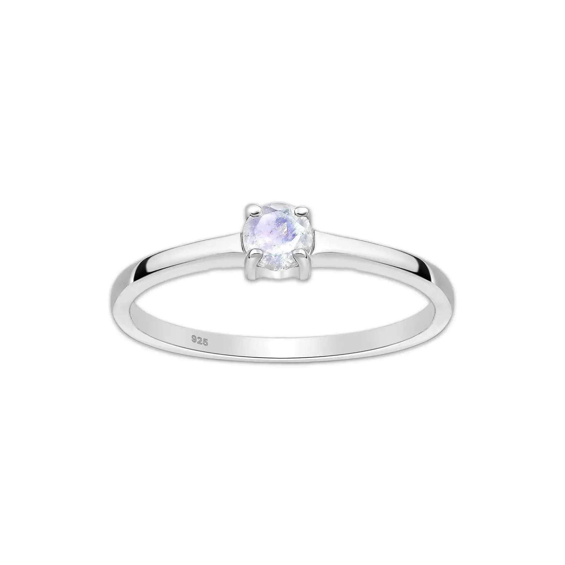 Srebrny pierścionek z Kamieniem Księżycowym - Europa 11, US 6