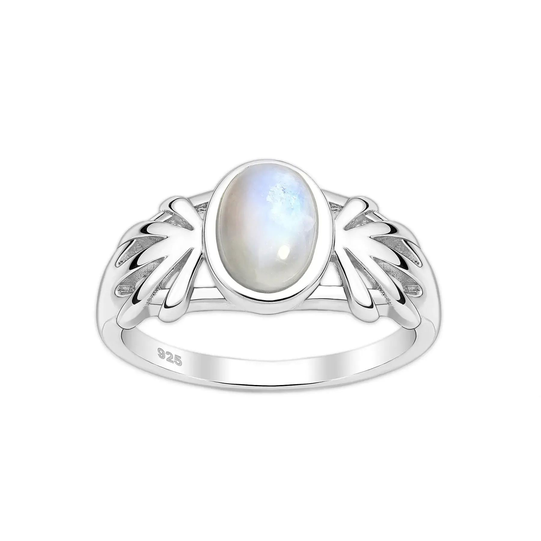 Srebrny pierścionek z Kamieniem Księżycowym - Europa 14; US 7