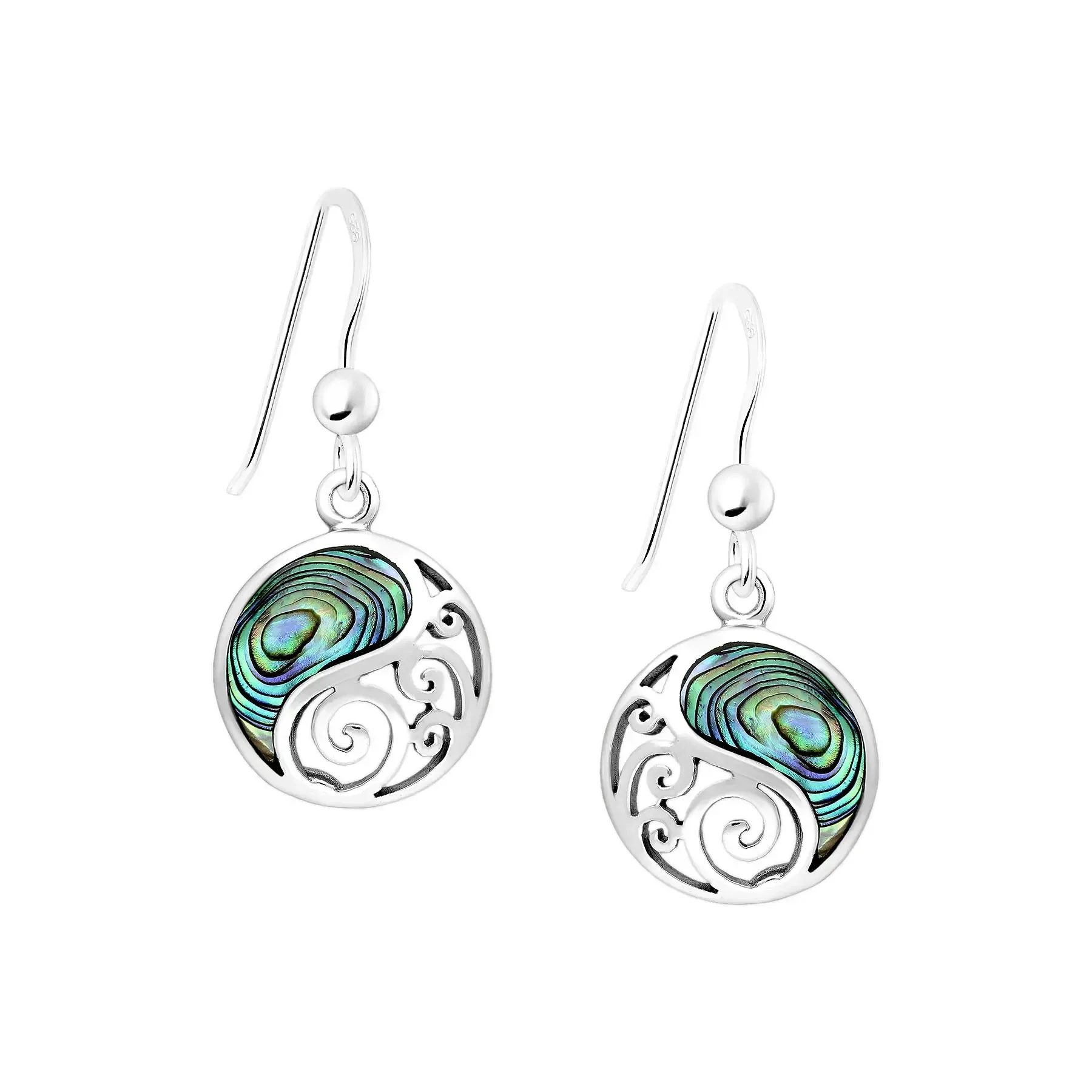 Srebrne kolczyki z muszlą Abalon