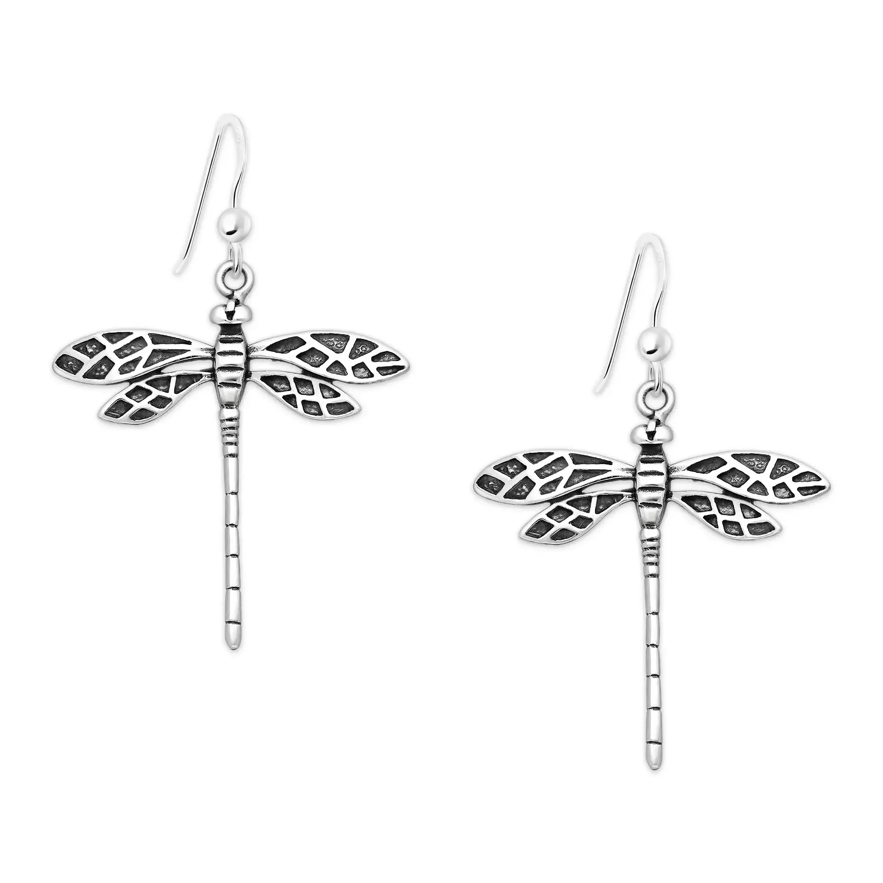 Srebrne kolczyki Ważki