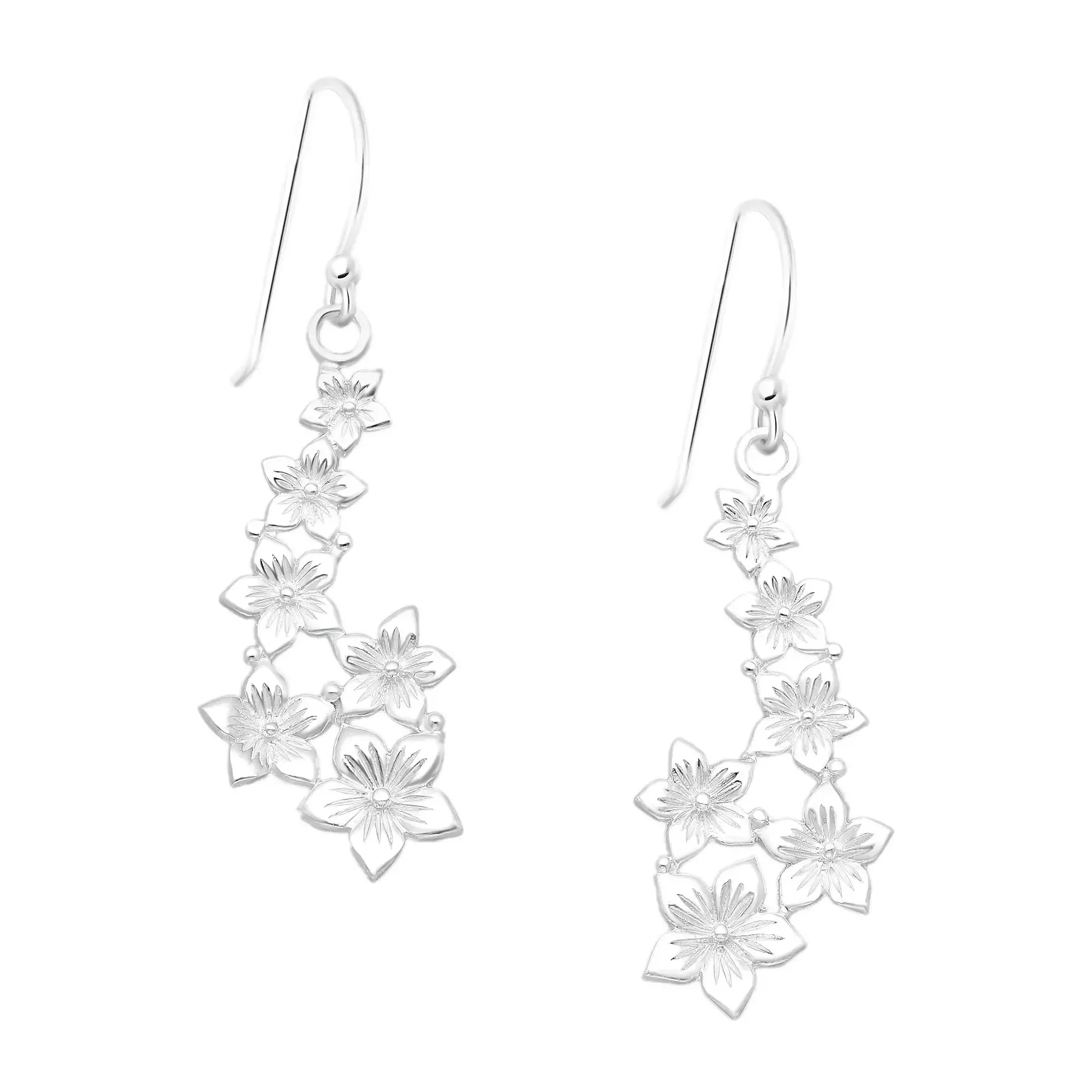 Srebrne kolczyki Kwiaty