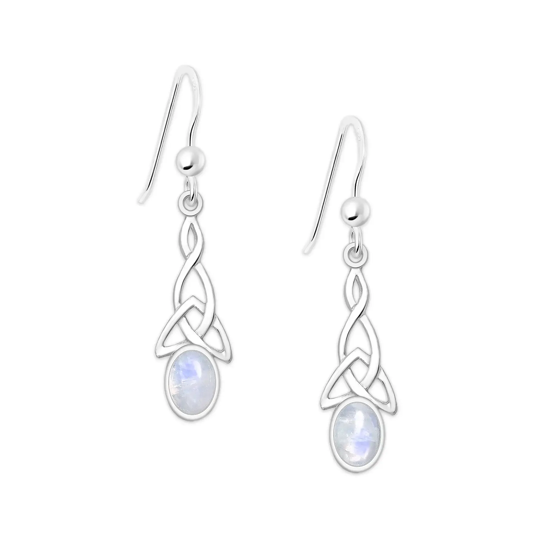 Srebrne kolczyki z kamieniem księżycowym