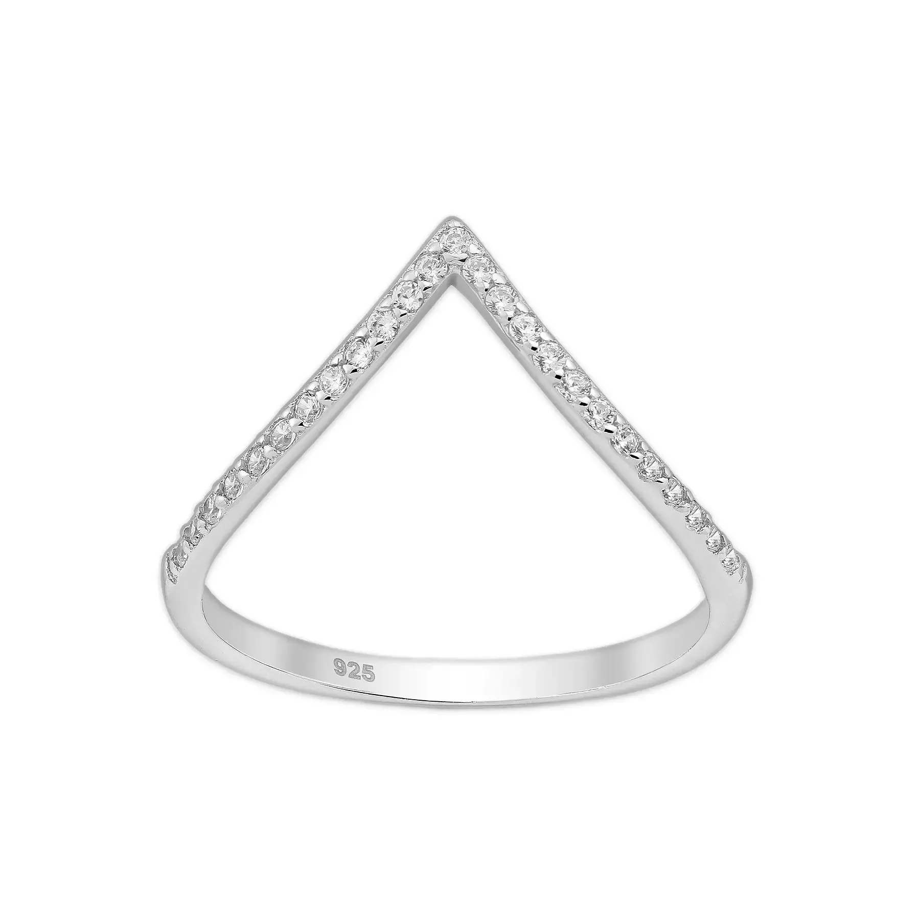 Srebrny pierścionek z cyrkoniami - Europa 18; US 8,5