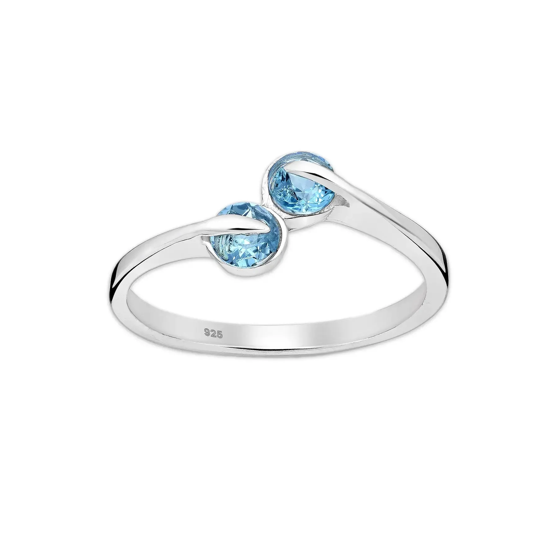 Srebrny pierścionek z topazem szwajcarskim - Europa 16; US 7