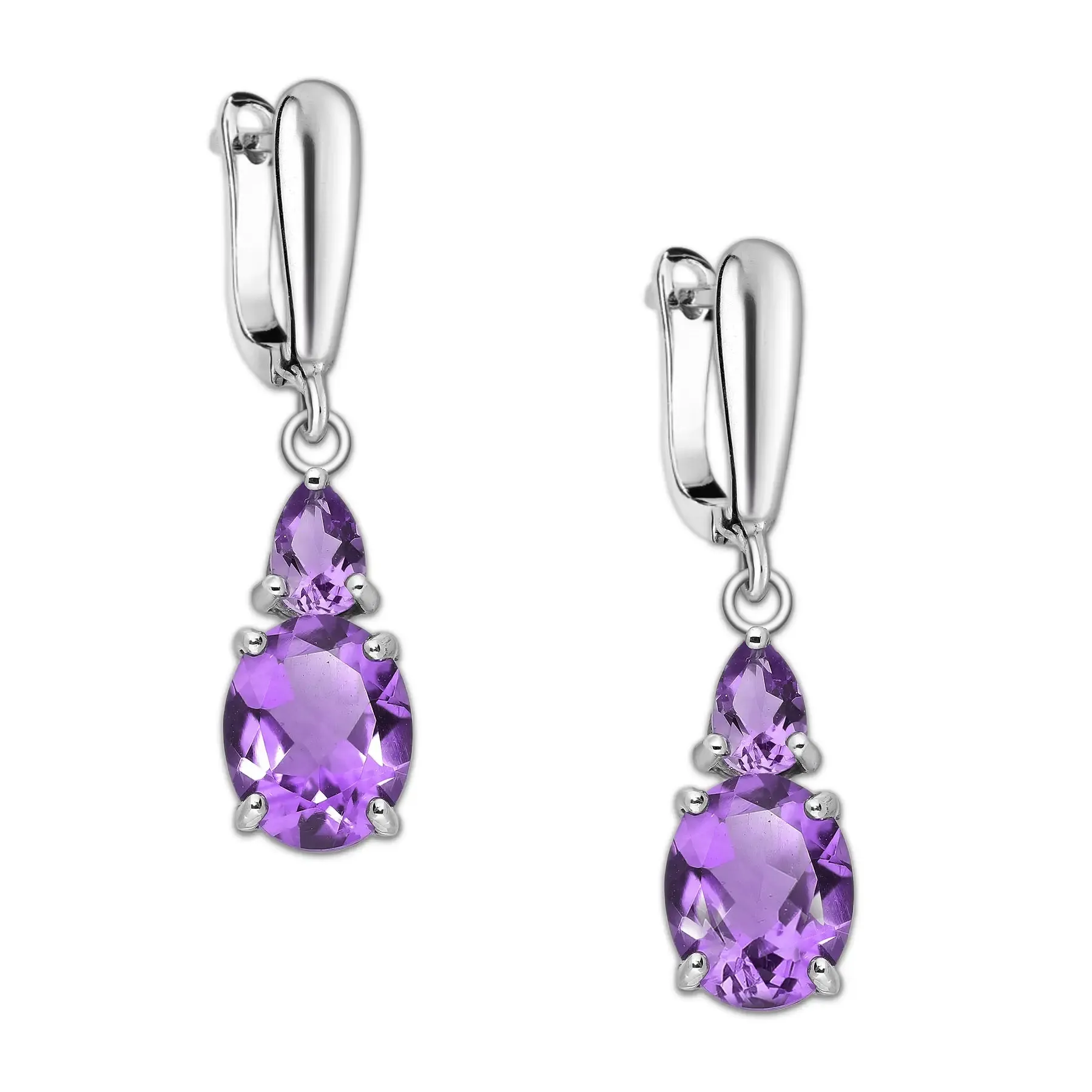 Srebrne kolczyki z ametystem