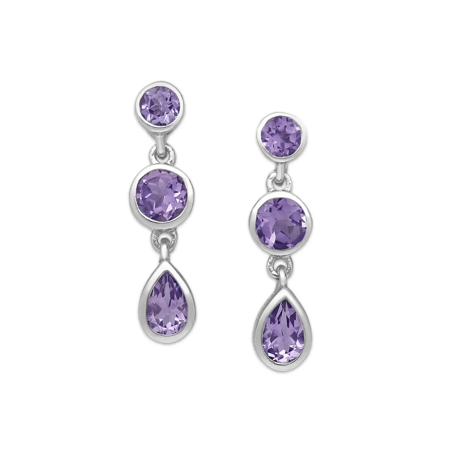 Srebrne kolczyki z ametystami