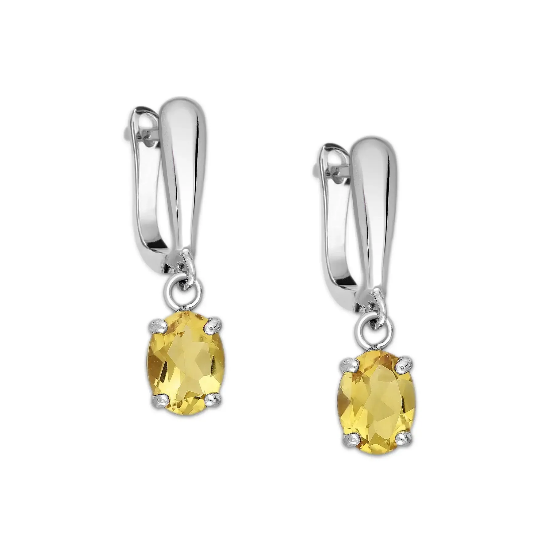 Srebrne kolczyki z cytrynem
