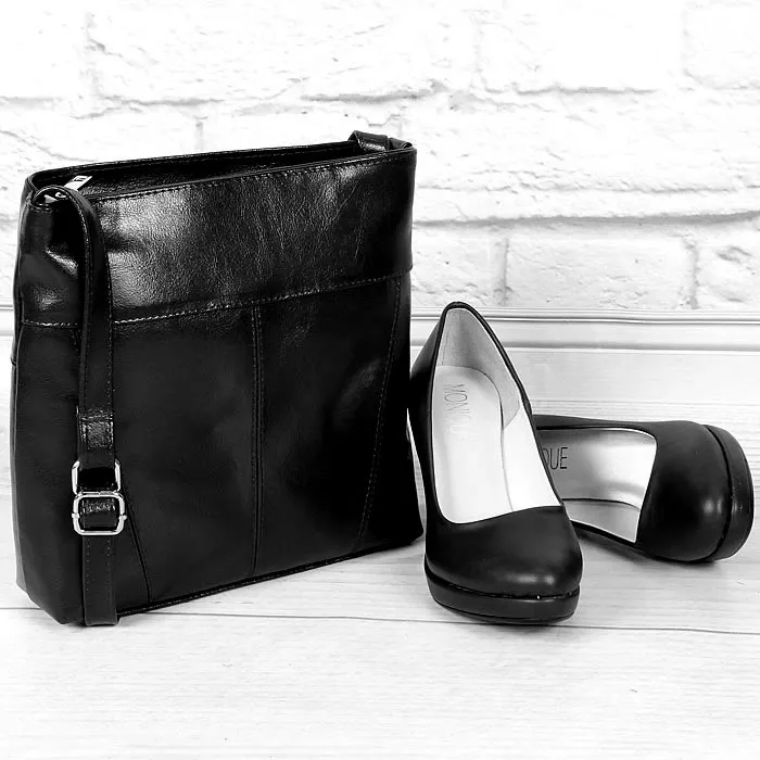 Torebka skórzana listonoszka DAN-A T328 czarna