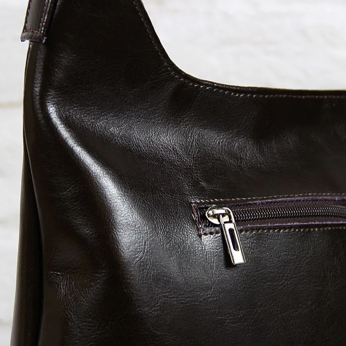 Torebka damska skórzana czekoladowa DAN-A T311