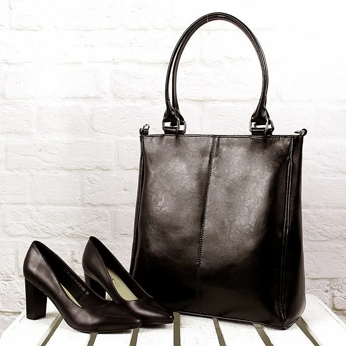 Torebka skórzana damska aktówka czekoladowa DAN-A T177B