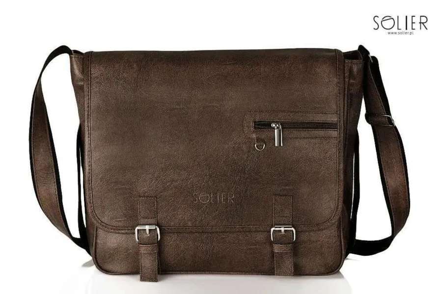 Torba męska na ramię Solier S12 ciemnobrązowa