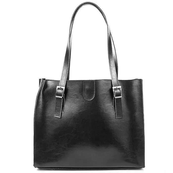 Skórzana torebka damska czarna DAN-A T353