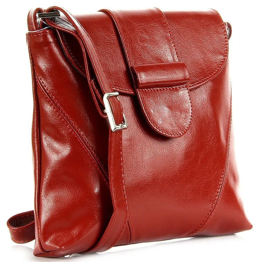 Torebka skórzana damska listonoszka DAN-A T36 czerwona