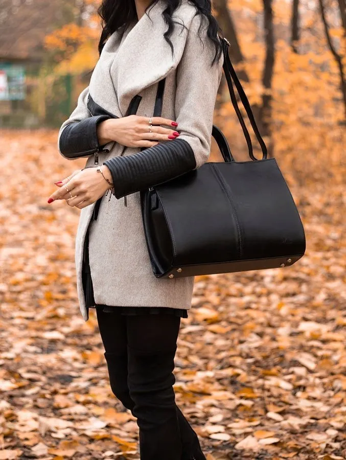 Skórzana damska aktówka DAN-A T19 czekoladowa