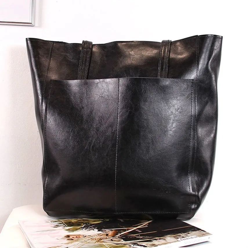 Skórzana torebka damska DAN-A T376 czarna