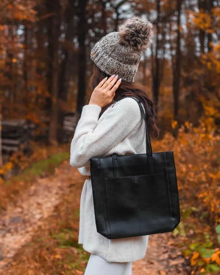 Skórzana czarna torebka DAN-A T394