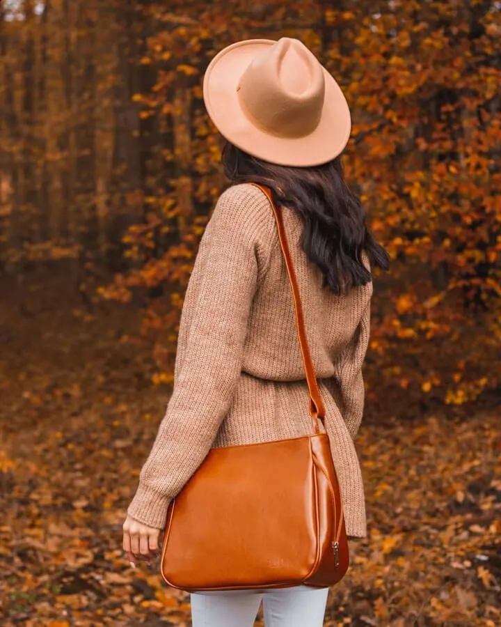 Skórzana listonoszka damska DAN-A T392 camel