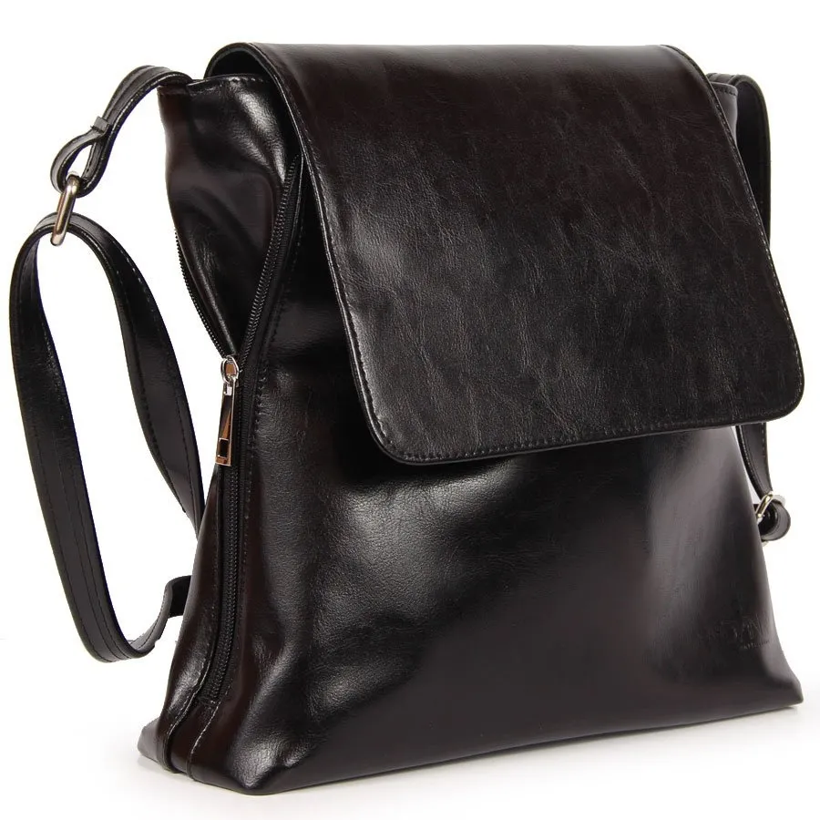 Skórzana listonoszka DAN-A T397 czarna